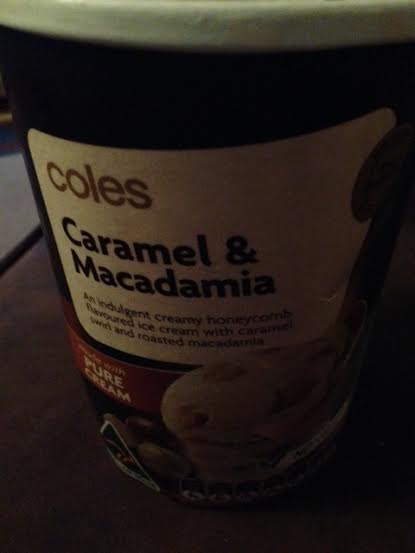 caramel and macadamia ice cream