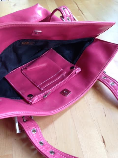 pink handbag inside