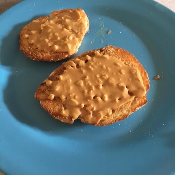 Peanut butter sourdough toast