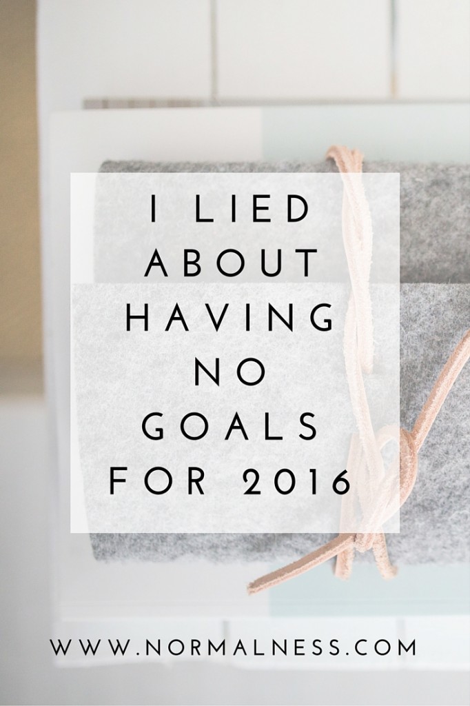 I Lied About Having No Goals For 2016 