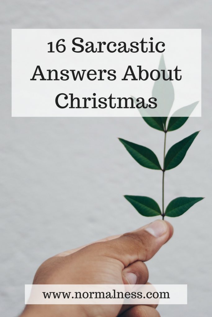 16 Sarcastic Answers About Christmas